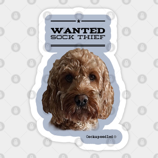 Cockapoo / Doodle Dog Sock Thief Sticker by WoofnDoodle 